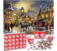 Yotako Puzzles Advent Calendar Jigsaw, Christmas Calendars Gifts 1008 Piece for Adults Women Men, 24 Boxes Puzzles for Christmas Countdown Calendar