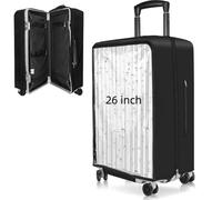 Yotako Upgraded Double Zippered Transparent PVC Suitcase Cover, No Disassembly Required Clear Luggage Protector for Suitcase Luggage Protector Cover 26''