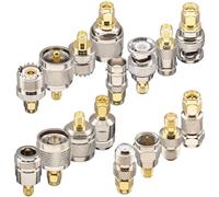YOTENKO SMA Adapter Kit 16-Piece, Standard SMA to BNC/UHF/F/N Type Connectors Kit, Antenna Coax Connector Converter Male/Female for WiFi Antenna/FPV Drone/Extension Cable