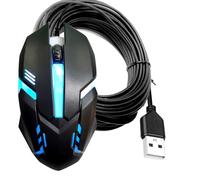 YOTETION Long USB A Mouse - 15FT Wired Mouse for Windows, Mac, Laptop, Notebook, Chromebook - Righty or Lefty Use