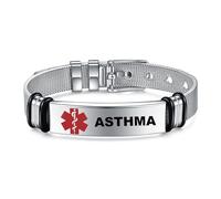 YOTHIWAD Medical Alert Bracelets for Men, Strong Durable Stainless Bracelet Medical Id Bracelets with Free Laser Engraving,Adjustable Wristband Dual-Side Engraving, 7 UK, Stainless Steel, no gemstone