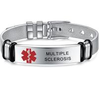 YOTHIWAD Medical Alert Bracelets for Men, Strong Durable Stainless Bracelet Medical Id Bracelets with Free Laser Engraving,Adjustable Wristband Dual-Side Engraving, One Size, Stainless Steel, no