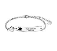 YOTHIWAD Medical ID Bracelet with Birthstone Emergency First Aid Health Alert Stainless Steel Adjustable Chain Bracelets Round, One Size, Stainless Steel, no gemstone