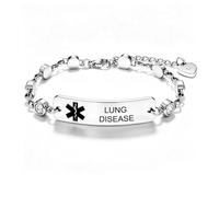 YOTHIWAD Medical ID Bracelet with Diamond Chain Emergency First Aid Health Alert Stainless Steel Adjustable Chain Bracelets