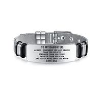 YOTHIWAD To My Daughter Bracelet Inspirational Bracelet Engraved Personalized Gift for Daughter's Graduation or Birthday