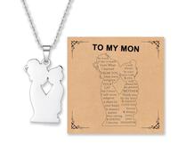 YOTHIWAD To My Mom/Dad Necklace Mothers Fathers Day Gift from Son Daughter Stainless Steel Pendant Necklace Christmas Birthday Jewelry Gift for Mom/Dad, Stainless Steel, No Gemstone