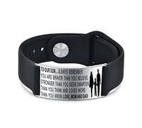 YOTHIWAD To My Son Bracelet Engraved Inspirational Word Bracelet,To Our Son gift from Mom Dad,Birthday Graduation Gift for Son