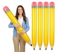 YOTHORN 4 Pcs 44 Inch Inflatable Pencils, Large Inflatable Crayons Blow Up Pencil, Graduation Party Decoration, Welcome Back to School Pencil Balloons for Classroom Garden Birthday Party Decorations
