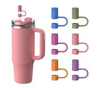 YOTIME 6Pcs Silicone Straw Covers Cap, 10mm Straw Toppers for Stanley | 6-Piece Set, Reusable Silicone, BPA-Free, Dust-Proof, Fits Stanley 40/30 Oz Tumblers with Handles, Multicolor