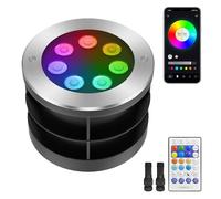 Yotivki Low Voltage Landscape Lights LED Well Lights 6W RGBCW 24VDC in Ground Light IP67 Waterproof Outdoor Low Voltage Landscape Lighting for Floor Driveway Deck Step Garden