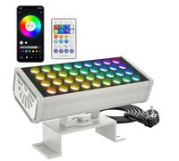 Yotivki Smart RGBCW Wall Washer Light 180W - App & Remote Controlled LED Flood Light Bar, Colour Changing 2700K-6500K (Dimmable, IP65 Waterproof) Outdoor Wall Wash Security Light for Garden & Building