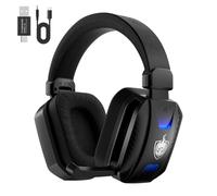 YOTMS Wireless Gaming Headset for PS4, PS5, PC, Switch, 2.4GHz USB Gaming Headphones with Microphone, Bluetooth 5.3 Over Ear Headphones for Laptop/Tablet, Low Latency, 40H Battery (Black)