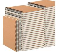 YOTNUS 100 Pcs A5 Spiral Notebooks Journal with Kraft Cover, 5x8 Inches, Ruled Lined Paper, for Work, Sketches, Study, Notes Taking, Gifts, Brown (100 PCS(Lined))