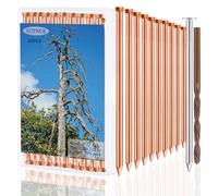 YOTNUS 15 Pcs Hidden Head Copper Nails for Killing Trees, Stumps & Roots - 3.5 Inch Long Come with Steel Nails Drill Nails Enabling the Copper Nails to Drive Into the Stump Without Bending