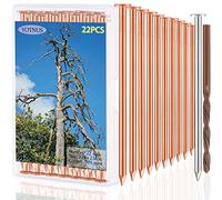 YOTNUS 20 Pcs Copper Nails for Killing Trees, Stumps & Roots - 3.5 Inch Long Come with Steel Nails Drill Nails Enabling the Copper Nails to Drive Into the Stump Without Bending (3.5 Inch, 20 Pcs)