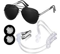 YOTNUS Men in Costume Black - Spy Accessories for Adults with Fake Earpiece and Sunglasses - Secret Agent Cosplay Gear for Halloween or Adult Theme Parties (1 Pcs)