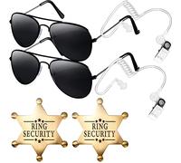 YOTNUS Ring Bearer Gifts: Security Wedding Sun Glasses, Badge and EarPiece Cosplay for Proposal, Plastic