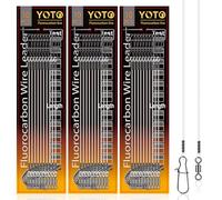 YOTO 10/20 Pcs Fluorocarbon Fishing Leaders with Swivel and Snap, 100% Fluorocarbon Wire for Saltwater & Freshwater Fishing, Ideal for Catching Bass, Trout, Pike, and More.