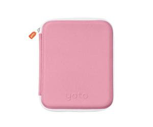 Yoto Card Case in Think Pink - Kids Accessory, Soft Portable Folder with Zipper & 64 Pockets for Player & Mini Audiobook Cards, Card Binder Holder with Sleeves for Travel
