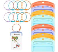 Yoto Card Holder, 10Pcs Multi-Colour Card Holders with Rings, Organise Yoto Cards for Home Learning and Travel Entertainment, Compact Storage Solution Measuring 12x10x2 cm