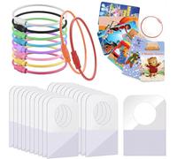 Yoto card Holder & Organizer, 200 Pcs Self-Adhesive Hang Tabs & 10 Pcs Ring Loops, Kids Travel Carrier for yoto Player Accessories
