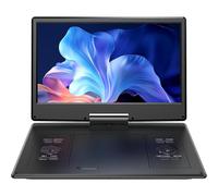 YOTON 16.9" Portable DVD Player with 14.1" HD Swivel Screen, 4-6h Battery, USB/SD, Smart Memory Playback, Car/Indoor Use, Blu-ray Not Supported