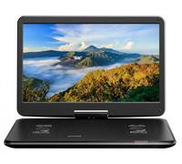 Yoton 17.5" Portable DVD Player with 15.6" HD Swivel Screen for Car and Kids, 4-6 Hours Working Time with Built-in Battery, Dual Stereo Speakers, USB/SD/AV/Audio Support [Not Support Blu-Ray]