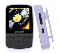 Yoton MP3 Player with Bluetooth 5.2, Mini Size, HiFi Music, with Sports Clip, Independent Volume Control, FM Radio, Includes Headphones (Purple)