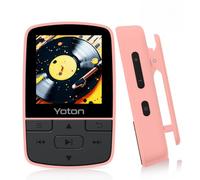 Yoton MP3 Player with Bluetooth, Max 64GB, HiFi, Pink, TF Card Required