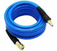 YOTOO Compressed Air Hose PVC 5 m Long 10 mm ID x 14 mm AD 300 PSI with 1/4 Inch Germany Quick Coupling Connections and Bend Limiters