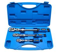 YOTOO Extendable Ratchet Set 3Pcs 1/4", 3/8" & 1/2" Drive 72 Tooth Flex-Head Quick Release Locking Ratchets