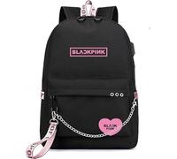 YOTOTY Black-Pink Girls School Backpack for Primary Elementary Travel - High Capacity Print Satchel, Black