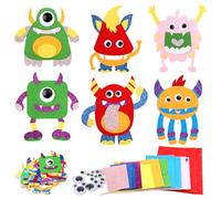 YOTOY 12PCS Monster Felt Craft Toys for 3+ Year Old Kids