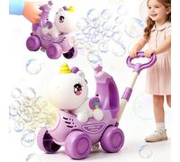 YOTOY Bubble Machine Toys for Kids 3-8 Year Olds: Unicorn Bubble Lawn Mower Electric Bubble Blower Bubbles Maker Garden Toy Gifts for Age 3 4 5 6 7 8 Year Old Toddlers Outdoor Party Bubble Toy