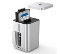 Yottamaster 2 Bay RAID HDD Enclosure with M.2 NVMe Slot, 10Gbps USB-C HDD Enclosure DAS, Supports RAID 1/JBOD, SD/TF Card Reader & 5 USB Ports for 3.5"/2.5" SATA & M.2 SSD up to 56TB [HSD10]