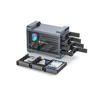 Yottamaster 4 Bay Hard Drive Enclosure, Aluminum 3.5" HDD Enclosure for 3.5&2.5 Inch SATA HDD/SSD, Support 72TB(4x18TB) Direct Attached Storage DAS Non-RAID with Gaming RGB Fan[DF4U3]