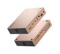 Yottamaster 40Gbps USB 4 Dock Compatible with Thunderbolt 3/4, 15 in 1 USB C Docking Station Dual Monitor for Laptop, DisplayPort, 60W PD Charging, S/PDIF, Audio, 6 USB, Gigabit Ethernet, SD/TF -RG