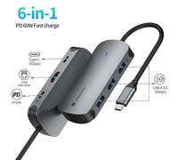 5/6 in 1 Multiport USB-C Hub Type C USB 3 4K HDMI Adapter PD 100W Using Aluminum