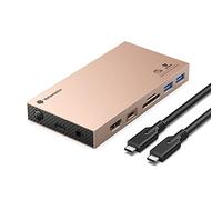 Yottamaster Aluminum USB C Hub with M.2 NVMe SSD Enclosure, 10-in-1 USB C Docking Station 10Gbps for NVMe PCI-E M.2 SSD, Support 100W Charging, 4K HDMI, RJ45, 4 USB Ports, Audio, SD/TF Card Reader