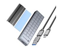 Yottamaster M.2 NVMe/SATA Enclosure, USB 3.2 Gen 2 10Gbps Type-C, Heatsink & Copper Base, for MacBook Pro/PS5/Laptop - Grey