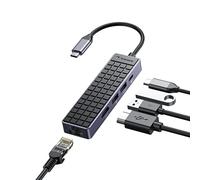 Yottamaster USB C Hub Ethernet, 5 in 1 USB C Hub Multiport Adapter with 4K HDMI, RJ45 Ethernet, USB3.0, 60W PD, Compatible with Type C Laptop Devices