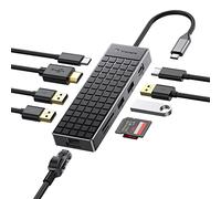 Yottamaster USB C Hub Hdmi Adapter, 10 in 1 USB C Hub Multiport Adapter with 4K HDMI, USB A 3.0, USB C 3.0, SD/TF Card Reader, 100W PD, RJ45, Compatible with Type C Laptop Devices