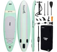 YOTTOY Inflatable Stand Up Paddle Board,Stable Lightweight 10'5" SUP with Non-Slip EVA Deck, Premium Paddleboard Accessories, Three-Fin System & Carry Bag,All-Around Inflatable SUP (Mint Green)
