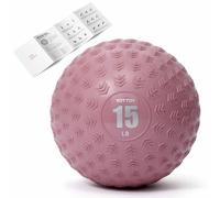 YOTTOY Medicine Ball for Exercise-slam Ball for 6&10&15 lb,Non Slip Grip,Durable Construction,Sand Filling Training,Workout,Gym for Man&Woman (Pink, 15LB)
