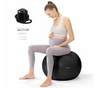 YOTTOY Pregnancy Birthing Ball, 1.8mm Thick Yoga Ball for Prenatal Exercise & Labor Preparation, Includes Pump (Black, XL(68-75CM))