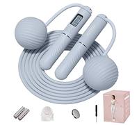 YOTTOY Skipping Ropes for Adults -Cordless Counter Jump Rope with Large Cordless Ball-Weighted Jump Rope for Women with LCD Display