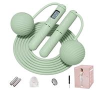 YOTTOY Skipping Ropes for Adults -Cordless Counter Jump Rope with Large Cordless Ball-Weighted Jump Rope for Women with LCD Display