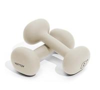YOTTOY Weights Dumbbells Set,2-15 Pound Dumbbells Set of 2, Non-Slip Hand Weights for Home Workouts, Portable Strength Training Neoprene dumbbells (White, 2LB-Pair)
