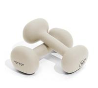 YOTTOY Weights Dumbbells Set,2-15 Pound Dumbbells Set of 2, Non-Slip Hand Weights for Home Workouts, Portable Strength Training Neoprene dumbbells (White, 10LB-Pair)