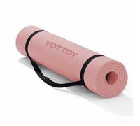 YOTTOY Yoga Mat，Extra Thick Yoga Mat (1/2inch),Professional TPE Exercise Mat,Non-Slip Workout Mat for Yoga, Pilates, Fitness, Barefoot Workouts, Home Gym Studio with Strap (Pink, 72 * 32 * 1/2inch)